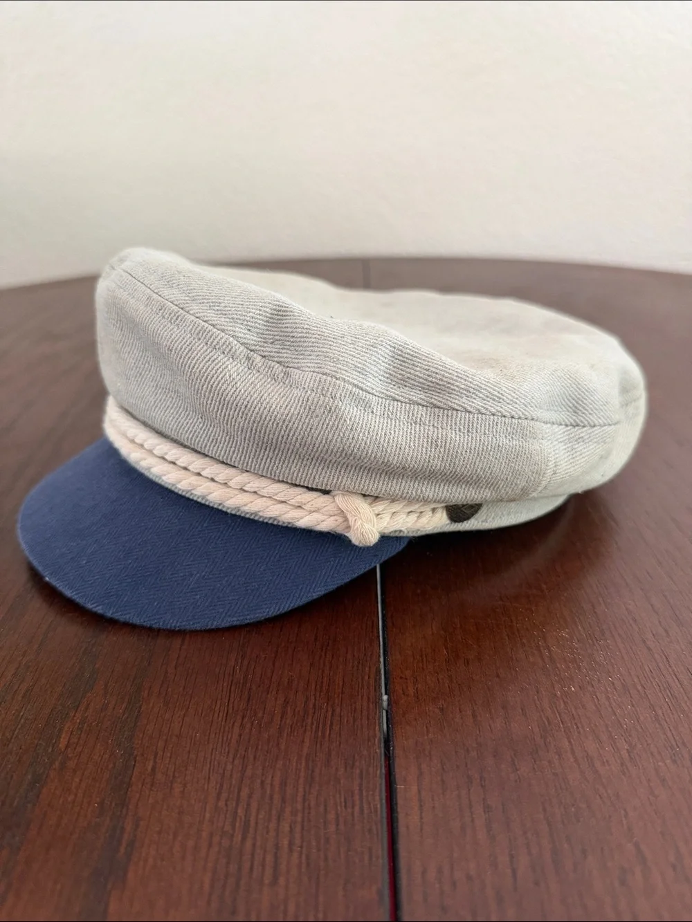 Brixton Navy Brim Rope Detail Fisherman Cap